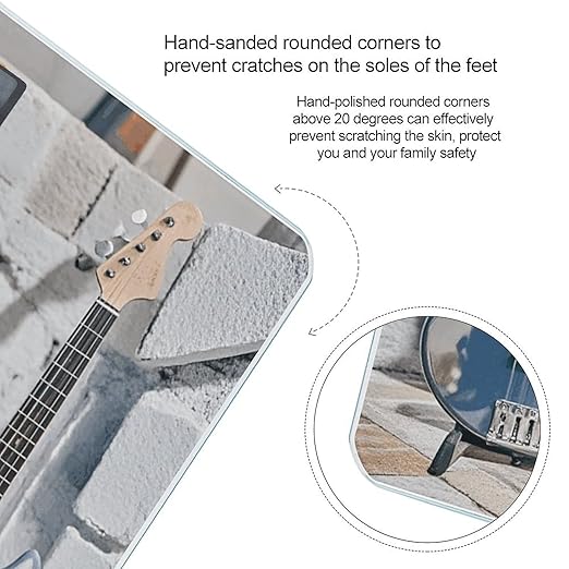 Guitar Bass Music Musical Instruments Bathroom Scale for Body Weight Bathroom Digital Electronic Weighing Scale with Back Lit LED Display Sturdy Tempered Glass Weight Watchers Scales 400lb