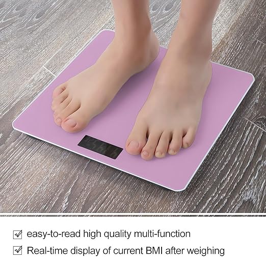 Smart Scale for Body Weight Digital Bathroom Weighing Scale Energy Saving Scale Pink