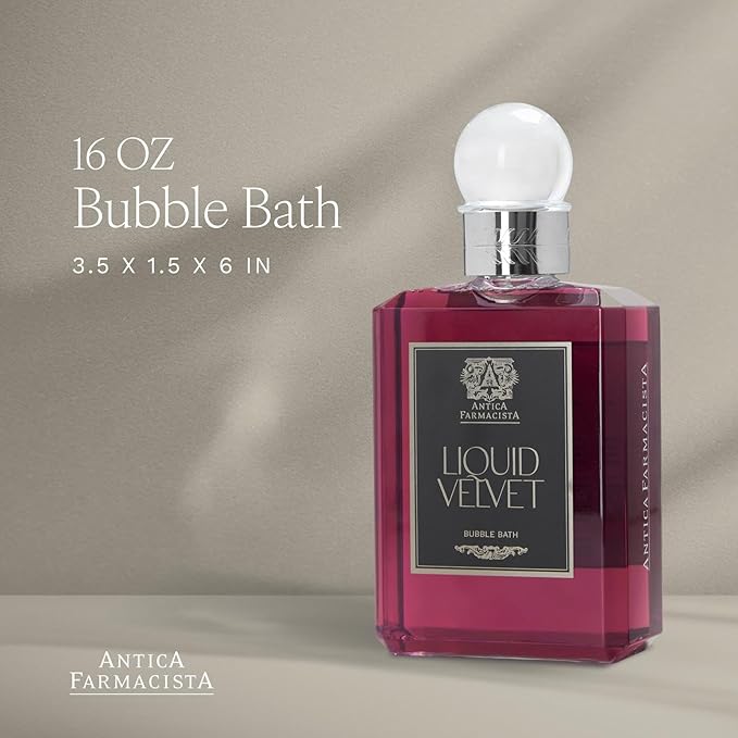 Antica Farmacista Bubble Bath - Relaxing Foam Bath with Honey Jojoba Oil &amp Aloe Vera - Luxury Gift for Any Occasion - Liquid Velvet 16 fl oz