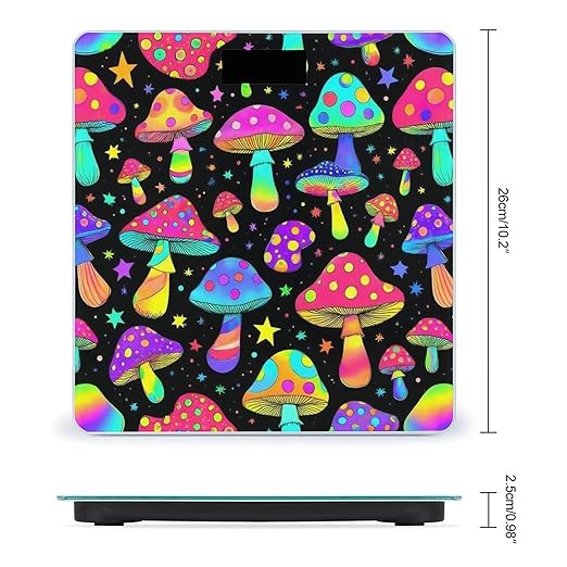 Smart Scale for Body Weight Automatic Switch Digital Bathroom Weighing Scale Goth Gothic Magic Hippie Trippy Mushrooms