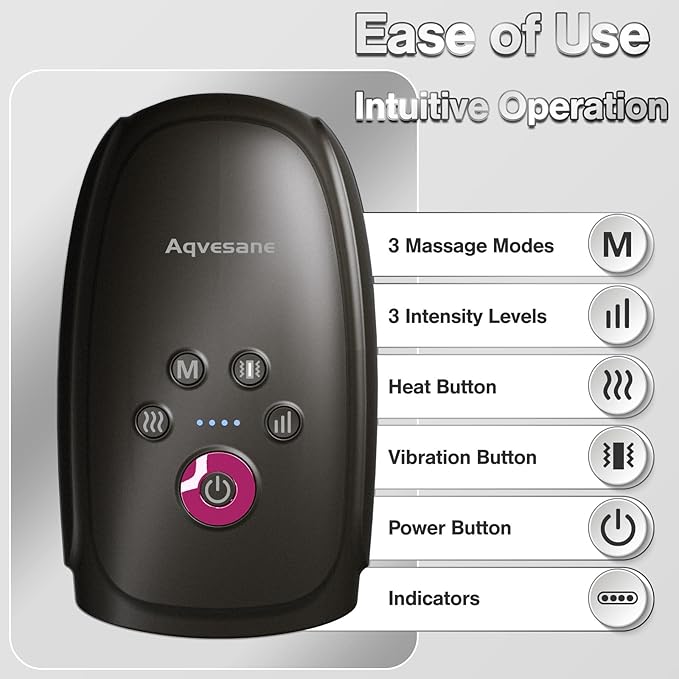 Hand Massager with Heat and Compression Cordless Hand and Wrist Massager for Arthritis and Carpal Tunnel Rechargeable Gifts for Women Men Dark Grey