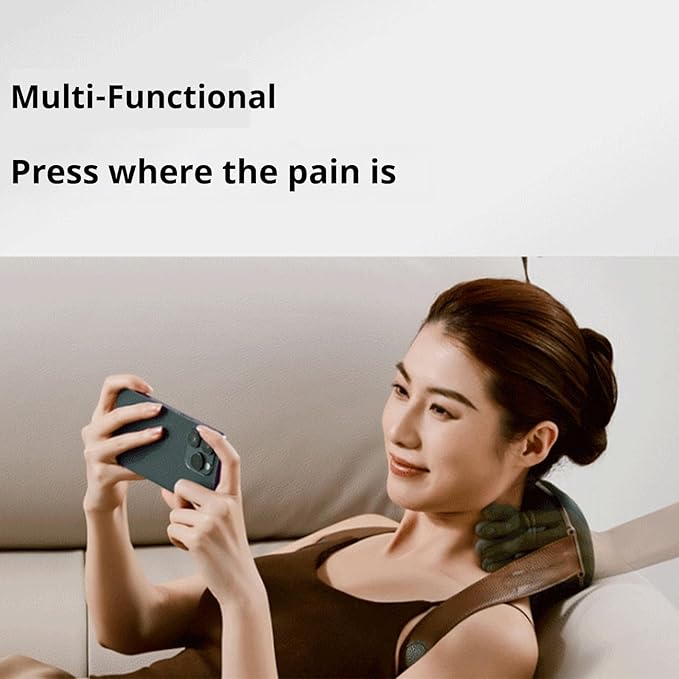 Neck Massager 2026 with Heat N7 Master Electric Neck and Shoulder Massager Deep Tissue Cervical Massage for Pain Relief Real Hand-Finger Kneading Design Heated Back &amp Shoulder Massage – Green