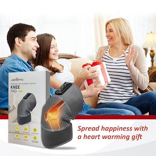 Graphene Heating Knee Pad with Vibration &amp Timer – USB Type-C Heated Knee Wrap with 3 Heat Levels &amp 2 Vibration Modes Adjustable Strap &amp Breathable Mesh for Relaxing Warmth and Comfort