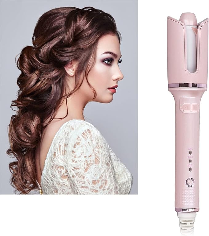 Generic Negative Ion Hair Curler 54W 3 Levels Temperature Adjustment Auto Shut Off Hair Curling Iron for Women Pink