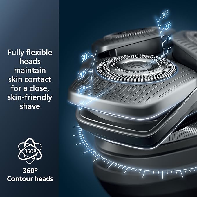 Philips Norelco S9000 Prestige Electric Shaver with Qi-Charger Precision Trimmer and Premium Case SP9872/86