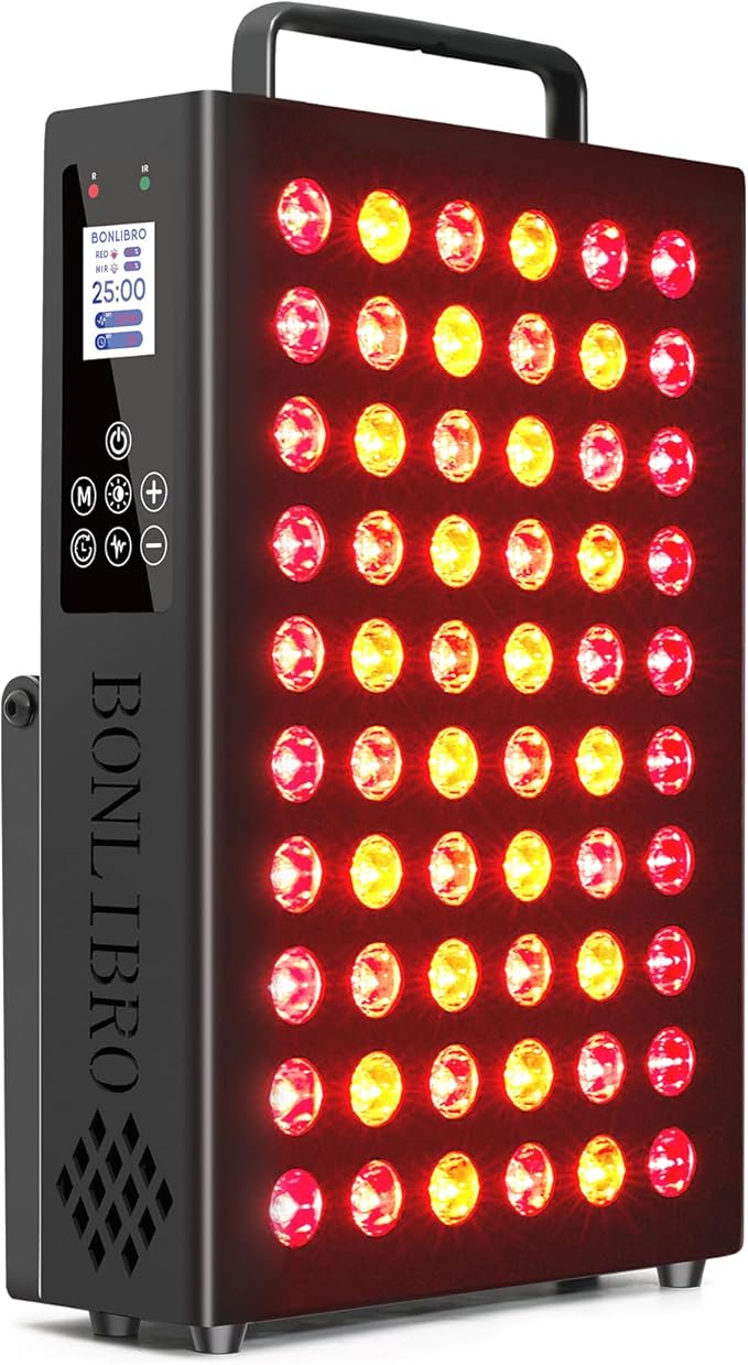Red Light Therapy Panel Clinical Grade Dual Chip with Near-Infrared Light 850nm 940nm 660nm 630nm High Power Panel for Pain Relief Body Face Skin Health Improve Sleep (BN-60)