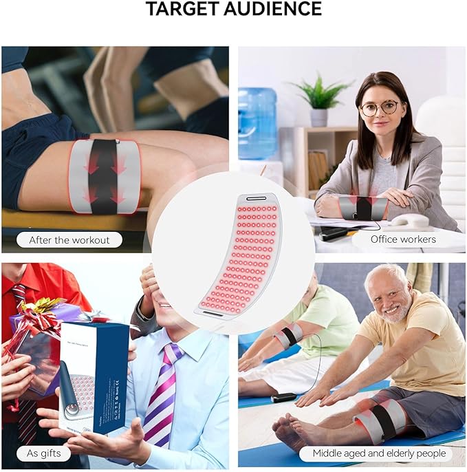 Red Light Therapy Belt for Weight Loss Infrared Body Wrap Pad with 360 LEDs Fat Burner Waist Stomach Belly Back Pain Relief Portable Rechargeable Lipo Wrap with 3000mAh BatteryGray