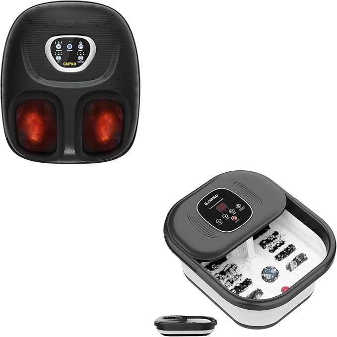 CuPilLo Foot Massager with Heat &amp Shiatsu Massager Mat Full Body