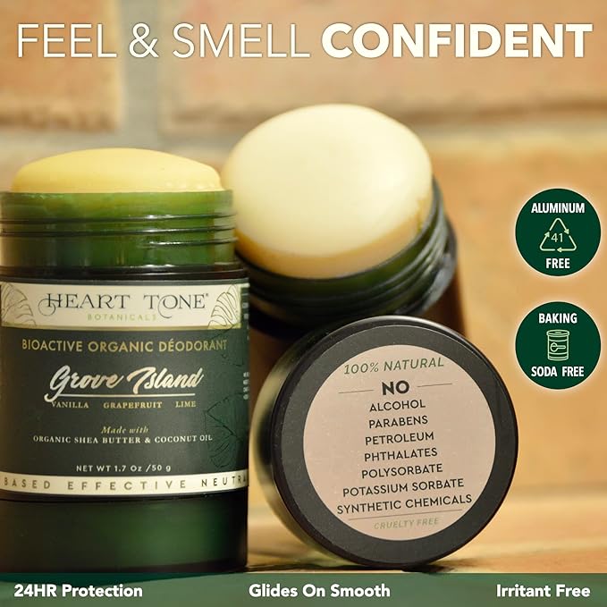 Natural Deodorant | Bioactive | Aluminum &amp Baking Soda Free | 24HR Protection | Men &amp Women | Gentlemen's Reserve Scent - Vetiver Fir Needle &amp Juniper