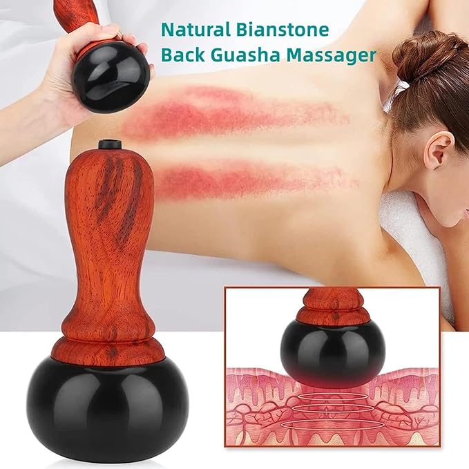 Hot Stones for Massage Electric Body Massager with Temperature Control Natural Bian Stone Gua Sha Scraping Massager Face Massage Relax Muscles Skin Lift
