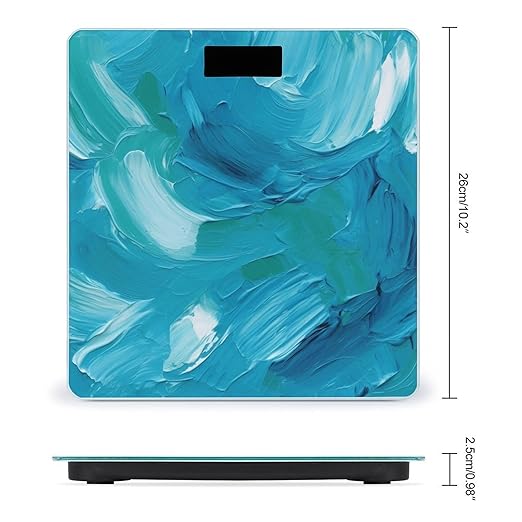 Blue Oil Paint Texture Smart Scale for Body Weight Accurate Bathroom Scale with LED Display Digital Weight Scales Weighing Machine High Precision Scales for Bath Home