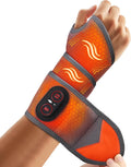 Wrist Heating Pad with Massage Cordless Wrist Hand Heating Pad for Pain Relief Red Light Heated Wrist Wrap with 3000mAh Battery Vibration and Adjustable Heat Settings - Left Right Hand