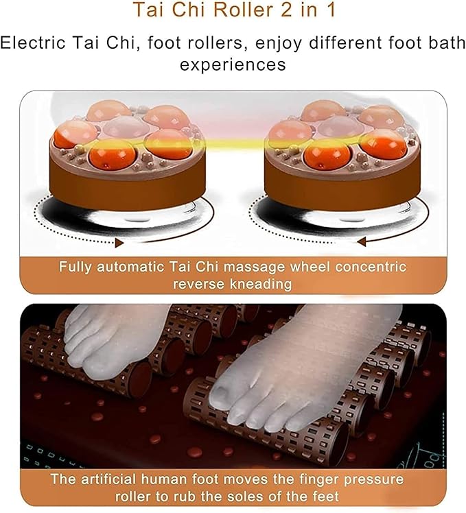 Foot Spa Bath Massager w/Heating 4 Modes 10 Motorized Maize Roller Bubbles Deep Foot Bath Massager w/Remote Controller Digital Time Temper Set
