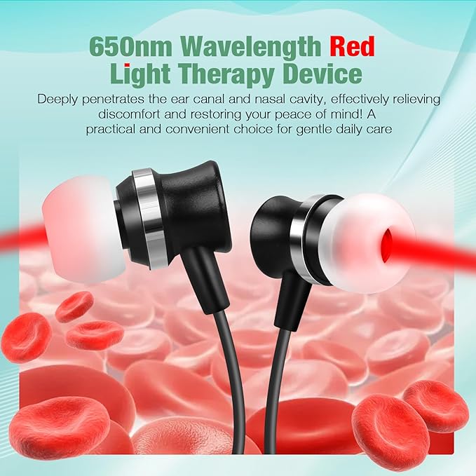 Upgraded 2-in-1 Red Light Wellness Device for Nose &amp Ear – 650nm LED Wearable with Red Light TherapyAuto Timer Supports RechargeableEar ComfortDaily Care