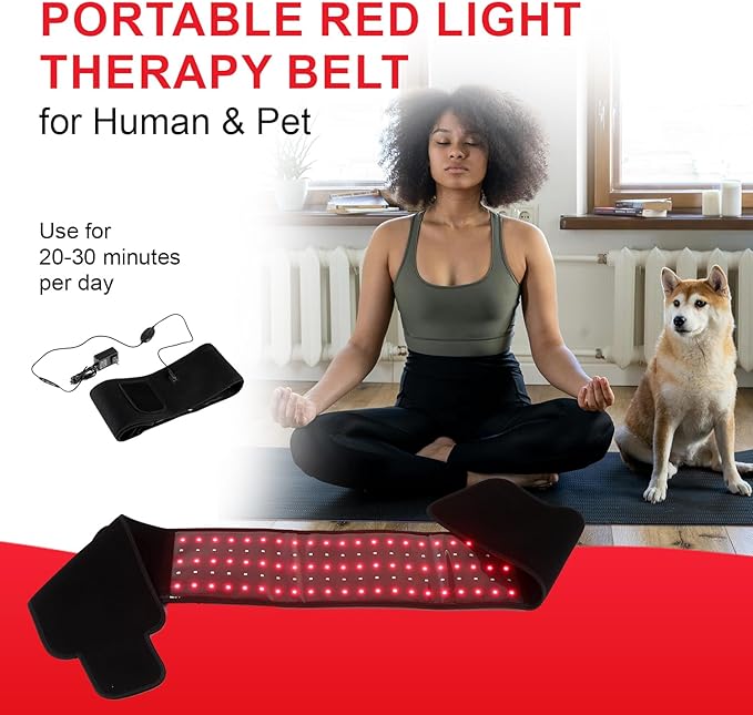 Red Light Therapy Belt for Body Infrared Light Therapy Pad 660nm&amp850nm Near Infrared Light Therapy Belt Wrap with Timer
