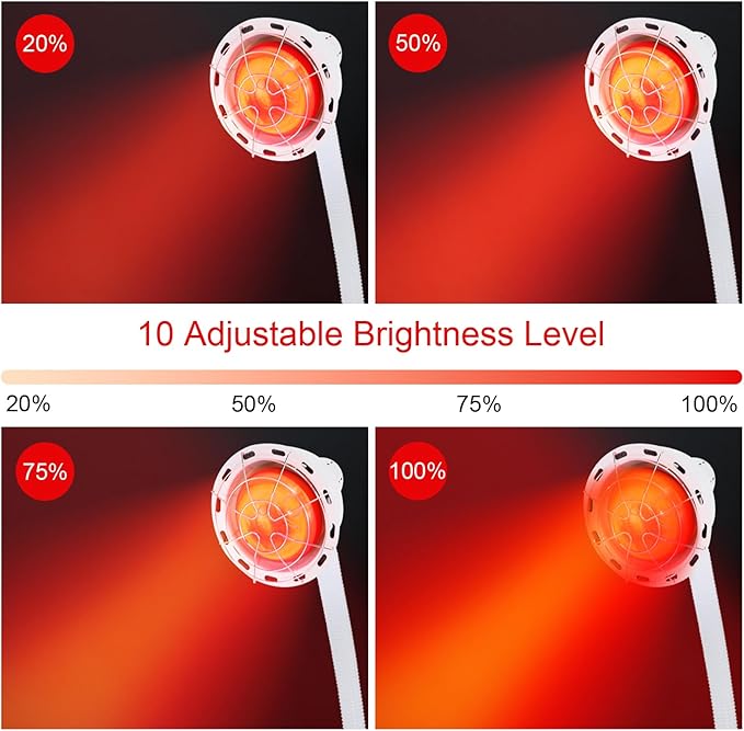 VARIPOWDER Red Light Therapy for Face and Boby Infrared Heat Lamp with Adjustable Stand LED 660nm and 850nm Red-Light for Skin Care (Water/Sand Filled Base)