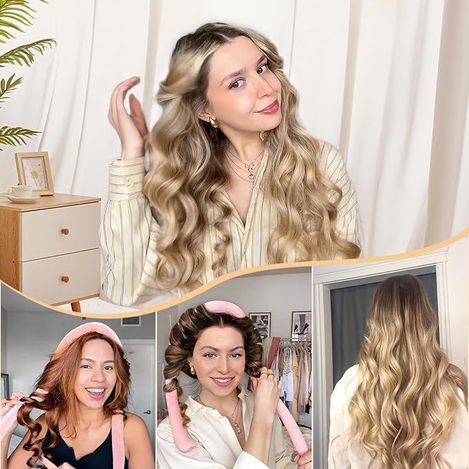YANIBEST Double Layer Satin Bonnet and heatless Hair Curler