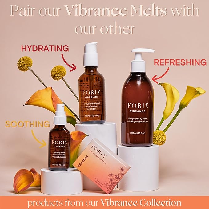 FORIA Vibrance Melts - Organic Fragrance- Free Natural Moisturizing Vaginal Suppositories - 12 Count