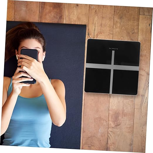 1pc USB Rechargeable Scale Accurate Health Management Weighing Scale Black Electronic Bathroom for Daily Use
