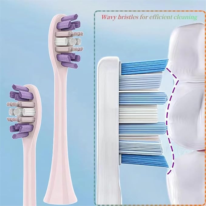 Electric Toothbrush Replacement Brush Heads - Compatible for SEAGO S2/S5/S10/SK2(8 Pink Toothbrush Heads)