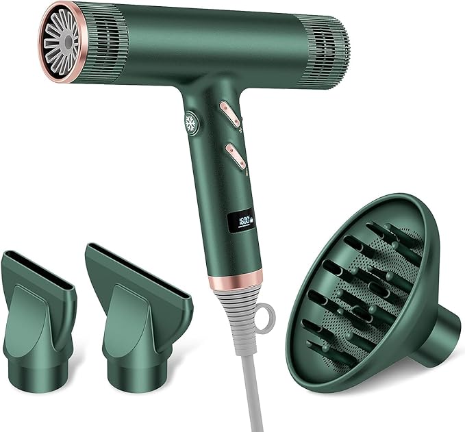 Hair Dryer with Diffuser Professional Brushless Motor Blow Dryer 3 Heating/3 Speed/Cold Botton for Fast-Drying Portable Dryer Gifts for Women/Men