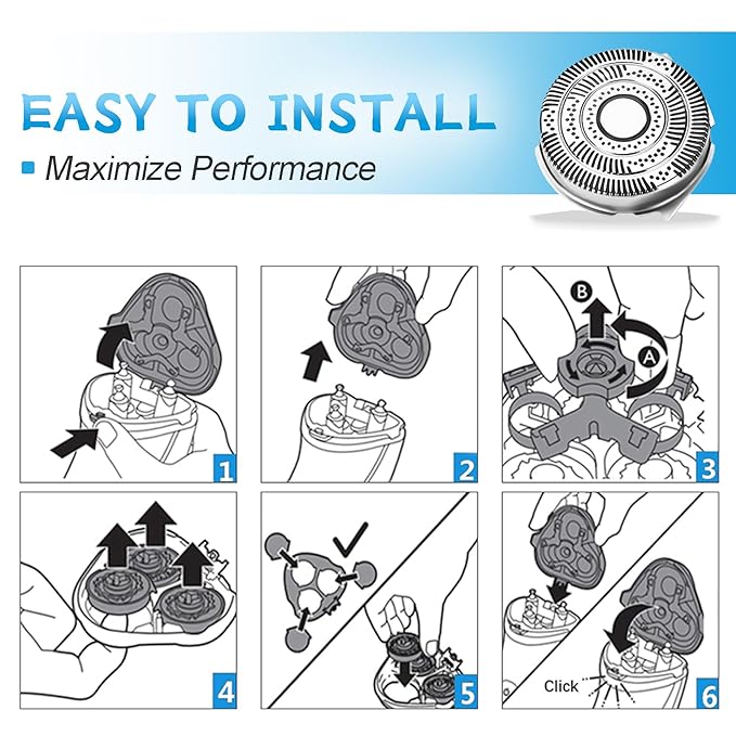 Rotating electric shaver blade razor replacement blade HQ9 replacement blade series replacement blade head HQ9070 HQ9080 HQ8240/8260 PT920 8140XL 8170XLHQ9 replacement replacement 3 blades