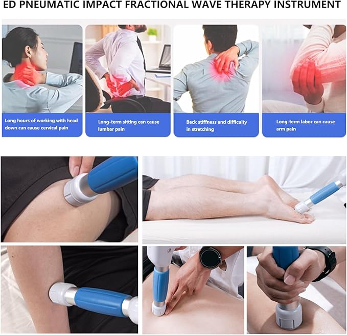 Q60 Shockwave Therapy Machine for Pain Relief and Joint Meridian Massage Equipment Full Body Massager with 5 Massage Heads/HD Touch Screen/12 Modes