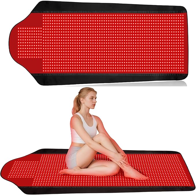 Red Light Therapy Mat for Full Body 74*35 Largest Infrared Red Light Therapy Mat with 1444 LEDs Upgraded Premium TPU Dual Wavelength Infrared Blanket for Back Waist Belly Knee Joint Muscle