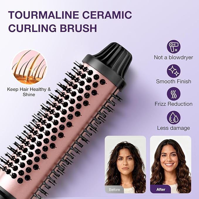 5 in 1 Curling Wand Set Multi Hair Styler with Thermal Curling Brush and 4 Interchangeable Ceramic Curling Wand (0.35-1.25) Glove Clips Dual Voltage Hair Wand Curling Iron Gifts for Women