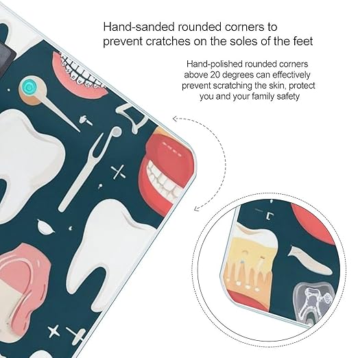 Men's Fashion Automatic Switch Digital Bathroom Weighing Scale Smart Scale Teeth Dental Seamless Pattern
