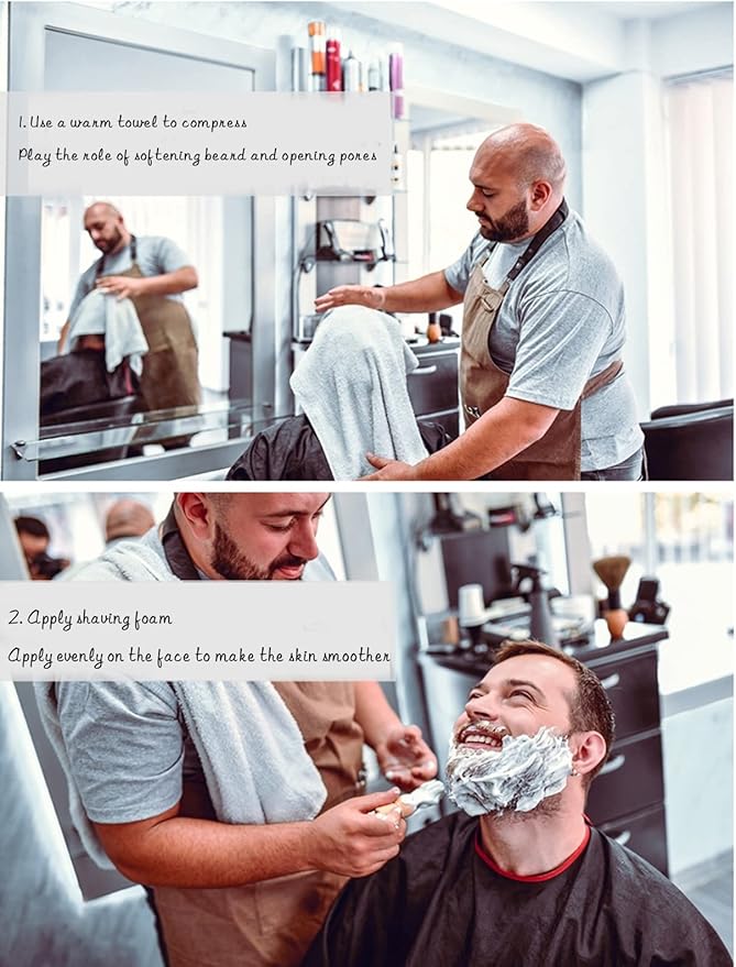 Straight Razor Kit - Best Straight Razor Shave Ready Straight Edge Razor Strop + Brush Straight Razor for Men Complete Straight Razor Shaving Kit Great Gift