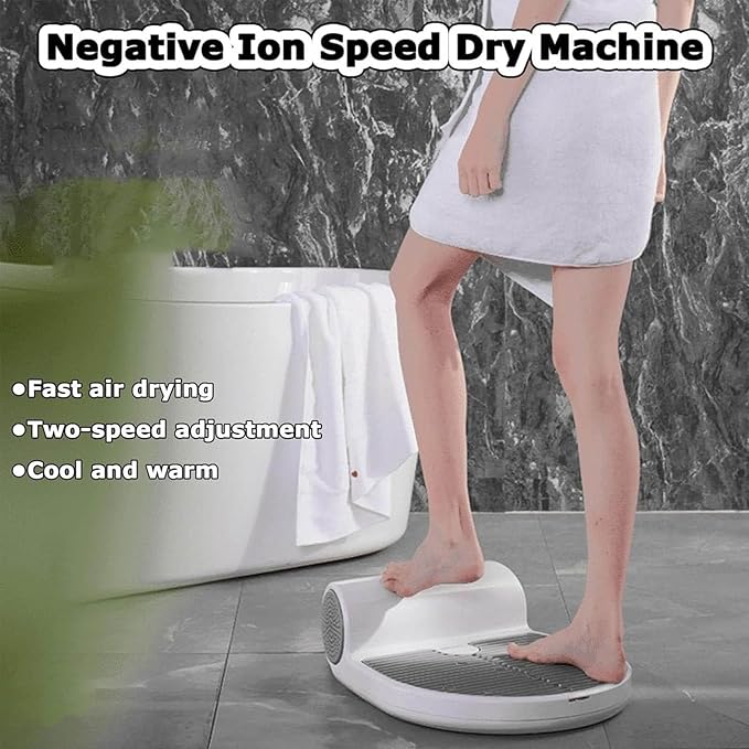 Full Body Dryer for Shower 1350W Negative Ions Body Heater Blow Dryer Foot Touch Control Body-Hair-Dryer 2 Wind Speeds Waterproof (White)