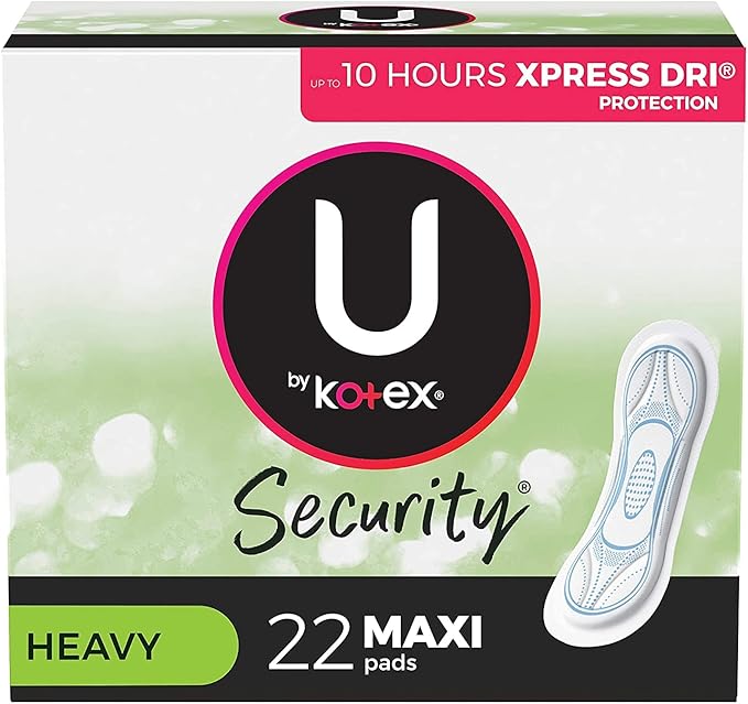 U by Kotex Maxi Pads Long Super Unscented 22 ea (Pack of 6)