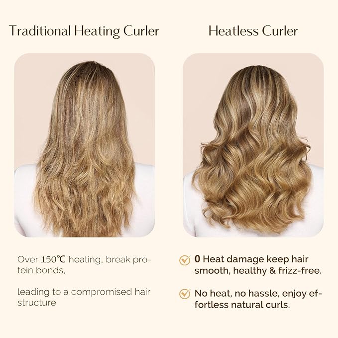 Yanibest Heatless Hair Curlers No Heat Hair Curlers to Sleep in Super Soft Ribbon Wrap for Long Hair