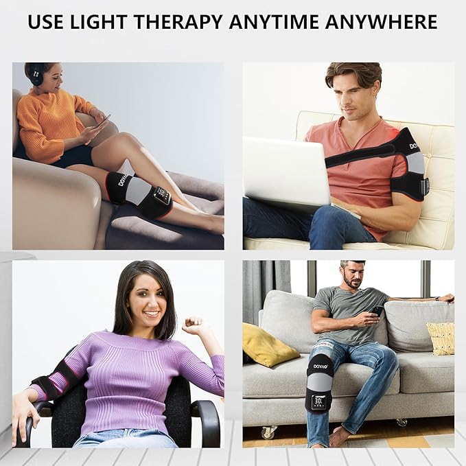 Cordless Red Light Therapy for Knee Pain Relief 4000mAh Battery Portable Wireless Near Infrared Light Therapy Devices Wearable Wrap for Arm Elbow Muscle Relax Treatment Pad