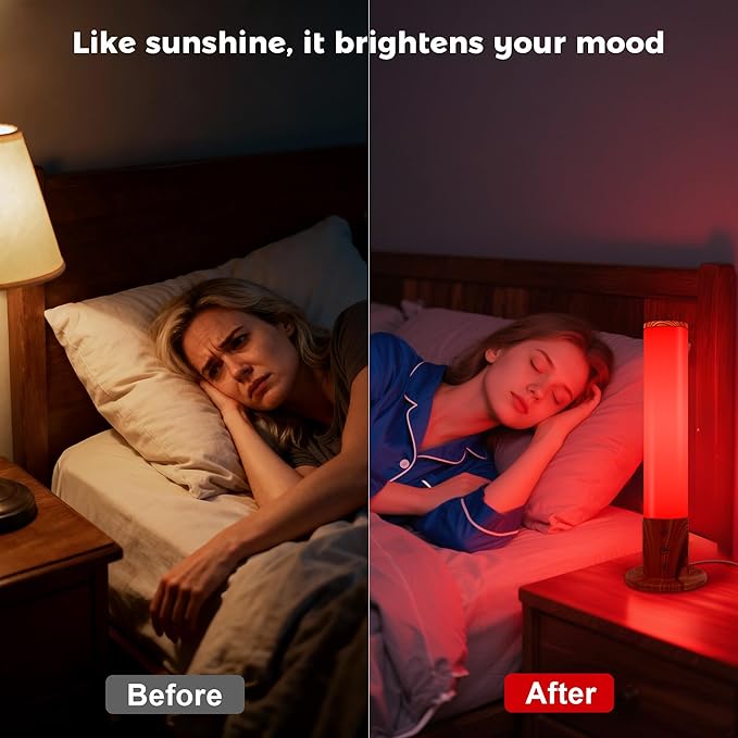 670nm Red Light Therapy &amp 10000 Lux Sun Lamp – Dual Mode Happy Light &amp Sunlight Lamp for Sleep Relaxationwith Remote Control Adjustable Timer Memory Function and 4 Color Temperatures Sun