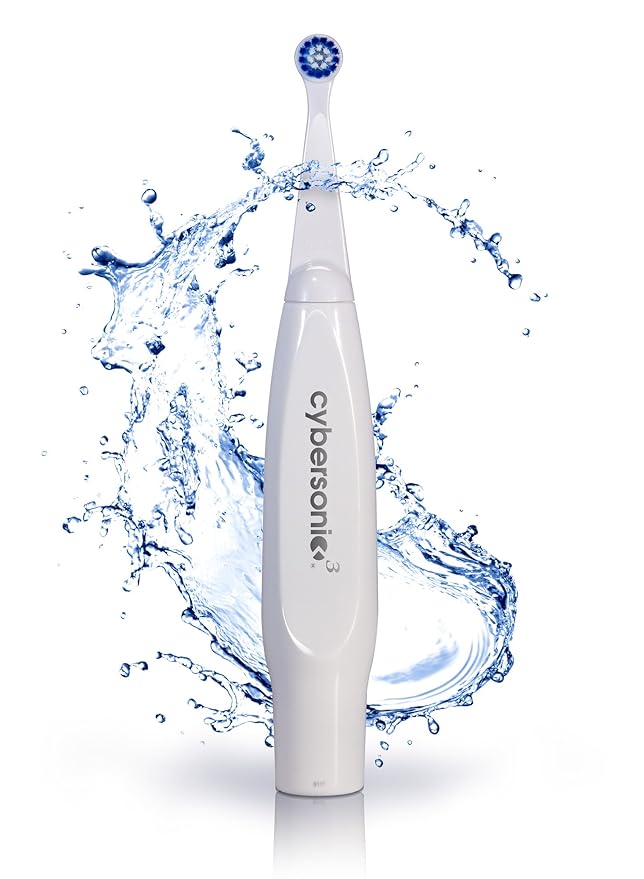 Cybersonic3 Electric Toothbrush Rechargable Power Toothbrush with Complete Dental Care Kit Including Tongue Scraper and Floss Heads