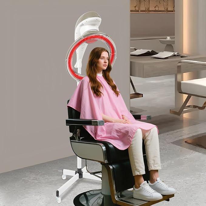 Hair Dryer 3 in 1 Salon Drying Perming Machine 360°Rotating Heating Processor Dryer 950W Professional Perm Styling Tool for Spa Home Hair Care (Grey)