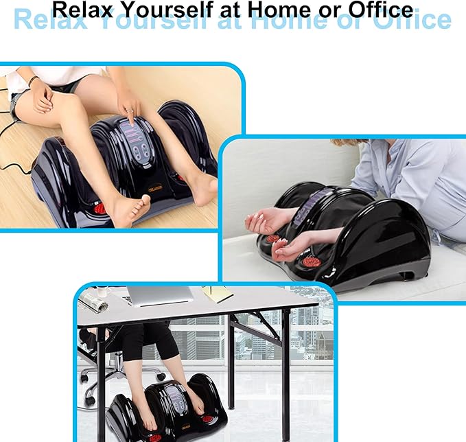 H&ampB Luxuries Shiatsu Foot Massager Machine with Remote Controller Kneading and Rolling Home Massagers for Feet Ankle Calf Leg Ideal for Men Women Father Mom Parents and The Elderly Black