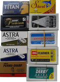 100 Shaving Safety Razor Double Edge Blades of 10 Top Brands - Feather ASTRA PERSONNA.Sampler Pack