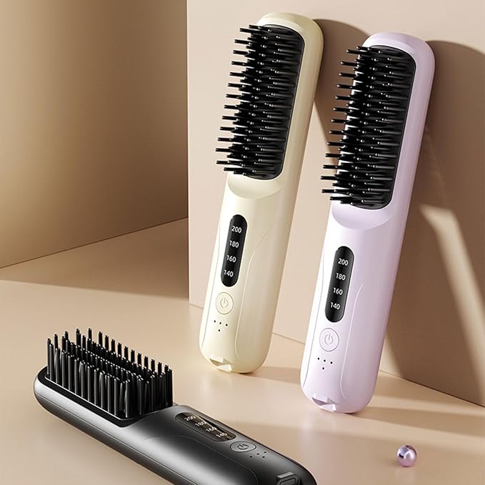 Hair Straightener Brush with 4 Heat Settings and Innovative Technology for Smooth Hair Twist Complimentary Hair Straightener