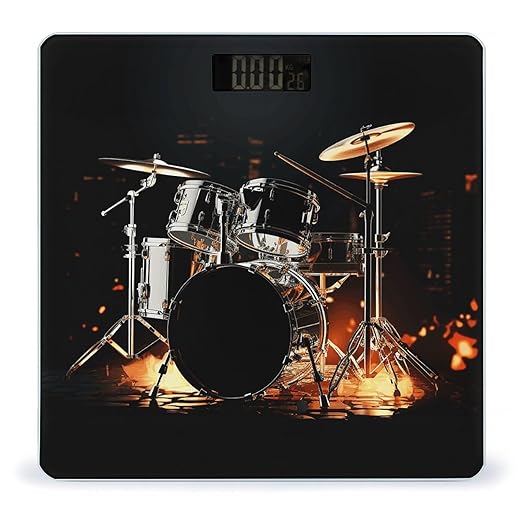 Drummer Bathroom Scale Large LCD Backlight Display Digital Scale Rounded Corners Body Scales Automatic Power On/Off Bathroom Scales for Home Bedrooms
