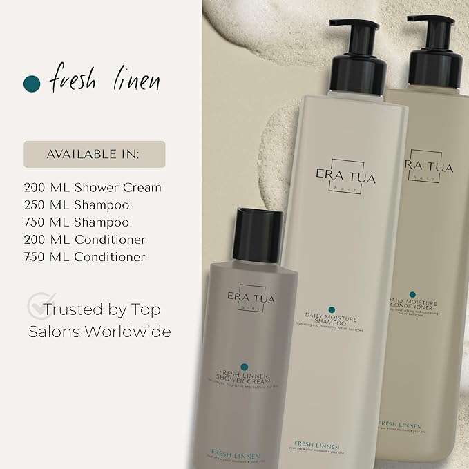 Fresh Linen Shower Cream | Dutch Made &amp Formulated | Natural Vegan Paraben Free &amp Cruelty Free| Hydrating Body Wash for All Skin Types |sulfate Silicone free | Jasmine &amp Rose Scent | 200
