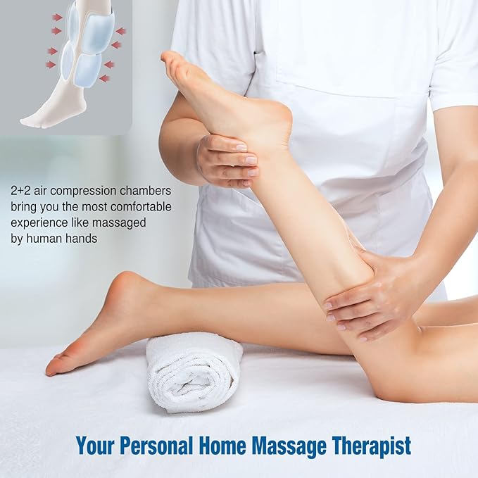 FIT KING Calf Massager for Circulation and Muscle Recovery Air Compression Device for Calves Relives Muscle Soreness and Swelling Pain Helpful for Edema and RLS