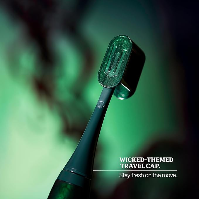 ORDO x Wicked Sonic Lite Electric Toothbrush | Rechargeable Sonic Toothbrush for Adults &amp Teens with USB-C Charging 2 Modes &amp Travel Cap Elphaba Thropp