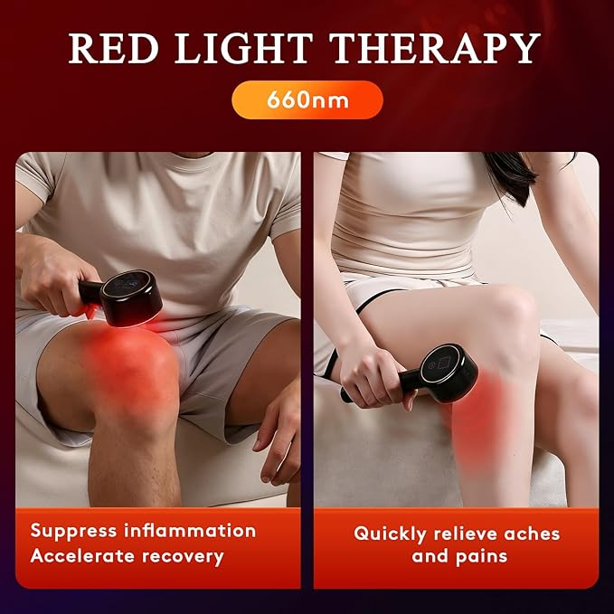UTK Handheld Blue &amp Red Light Therapy Device with 4 Wavelengths (470/660/850/940nm) Near Infrared Red Light Deeply Pain-Relief Red Light Therapy for Body &amp Face Portable Gift for Women