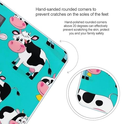 Men's Smart Scale for Body Weight Digital Bathroom Weighing Scale Automatic Switch Energy Saving Scale Cute Cartoon Cow
