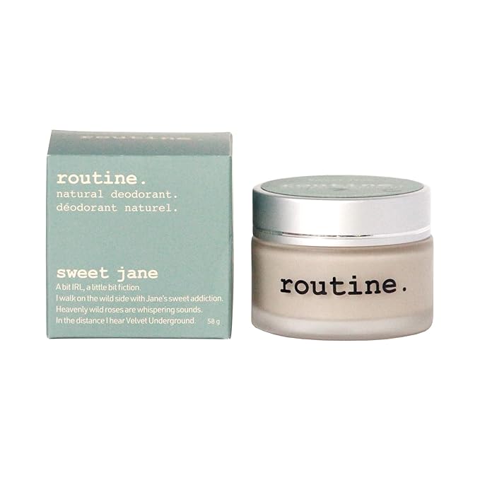 Routine. Natural Deodorant (2 Fluid Oz.) Sweet Jane | Aluminum Free Natural Deodorant for Women &amp Men | Vanilla Rose Cinnamon &amp Tonka (Cream Jar Formula)