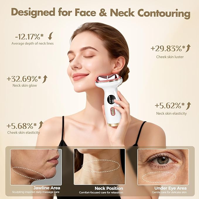 Heating Facial Massager for Neck and Face Electric Gua Sha Cold Face Depuffer to Shaping and Reduce Swelling Improves Skin Elasticity