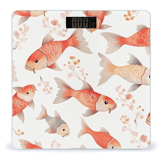 Fish Smart Scale for Body Weight Accurate Bathroom Scale with LED Display Digital Weight Scales Weighing Machine High Precision Scales for Bath Home